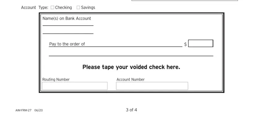 Account Type, Please tape your voided check here, and Savings inside invesco redemption form