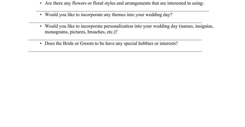 Tips on how to fill out wedding flowers order form step 3