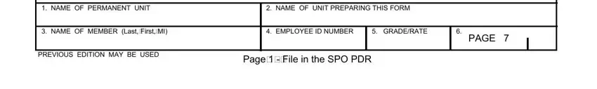 PREVIOUS EDITION MAY BE USED, EMPLOYEE ID NUMBER, and PAGE of cg 3307 form
