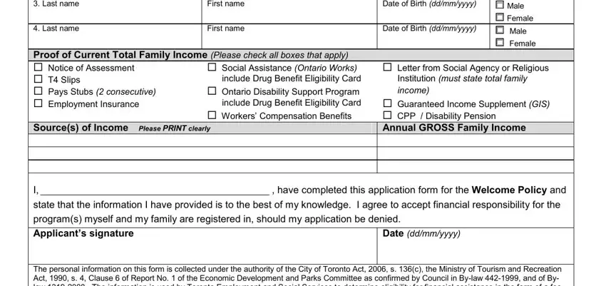 Step no. 2 for filling out city of toronto renewal welcome policy forms