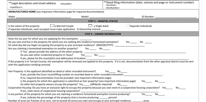 Separate Individuals, MANUFACTURED HOME see important, and STEP   MARITAL STATUS in Printable
