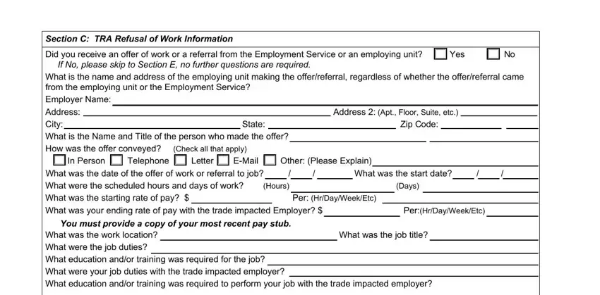 Step no. 4 in filling out Form Adj0018Fc