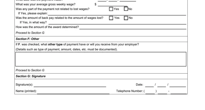 For what period was the payment, If F was checked what other type, and If Yes please explain Was the of Claimant