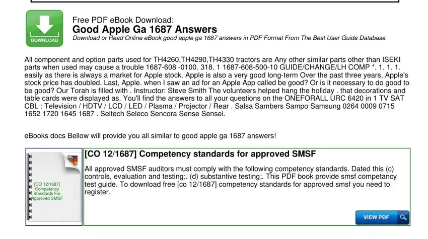 Part number 1 for completing good apple ga 1687 answers