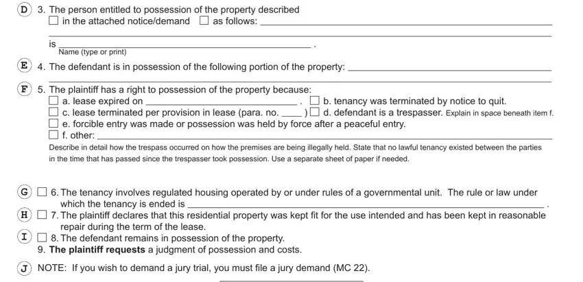 complaint to recover possession of property michigan writing process outlined (portion 2)