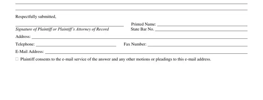Completing section 3 of petition small claims case in texas
