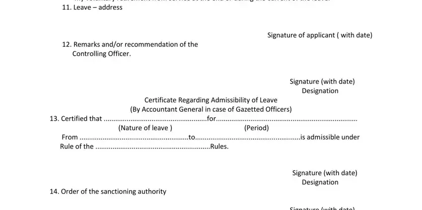 Designation  Order of the, Certificate Regarding, and Signature with date in ga55 form rajasthan government