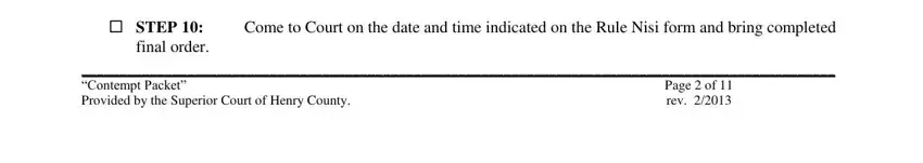 Ways to complete contempt henry county portion 2