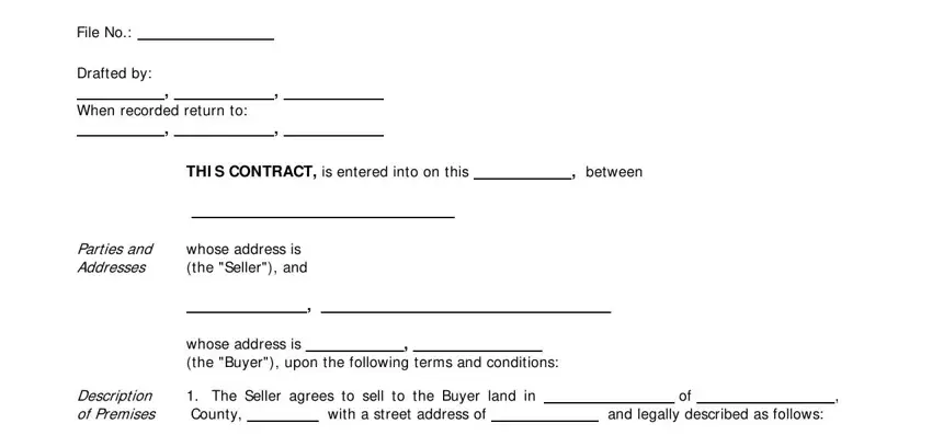 Tips on how to fill in land contract form for michigan stage 1