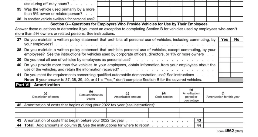 How to prepare irs form 4562 part 5