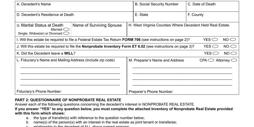 Tips to fill in wv estate forms form part 1