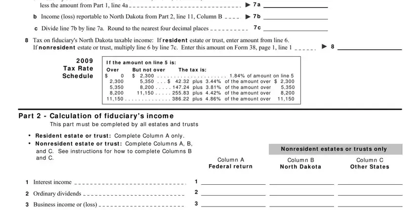 Stage no. 5 for filling out North Dakota Form 38
