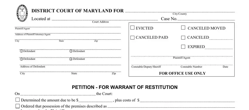 warrant of restitution maryland conclusion process clarified (step 1)