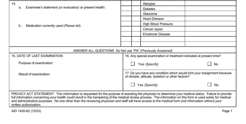 employee physical examination form conclusion process shown (portion 2)
