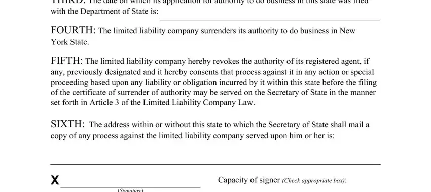 Capacity of signer Check, FIFTH The limited liability, and FOURTH The limited liability of Form Dos 1379 F L