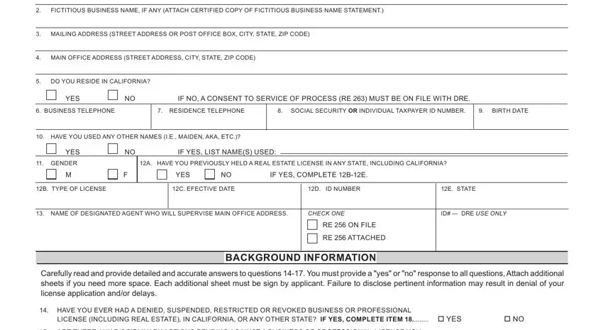 The best way to fill out re 271 step 1