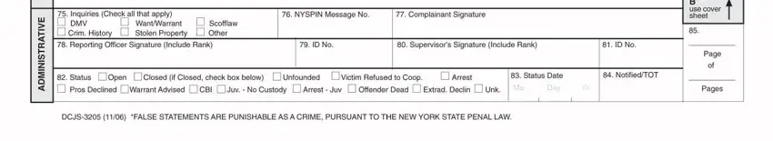 this field, next field, and other fields inside nys incident form