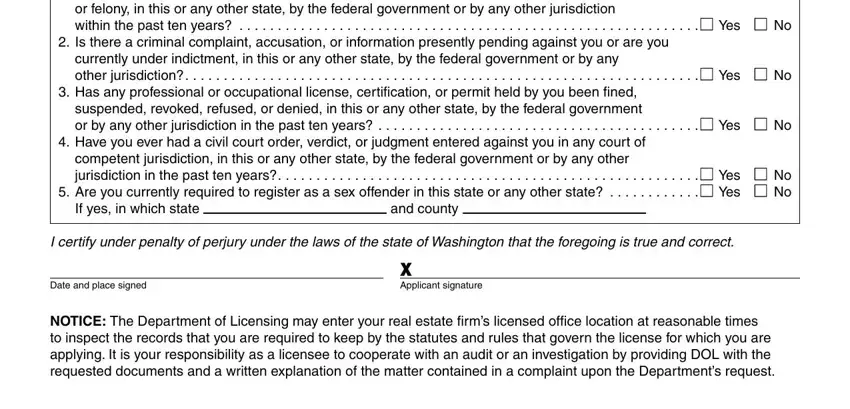 I certify under penalty of perjury, competent jurisdiction in this or, and Is there a criminal complaint in Form Re 620 004A