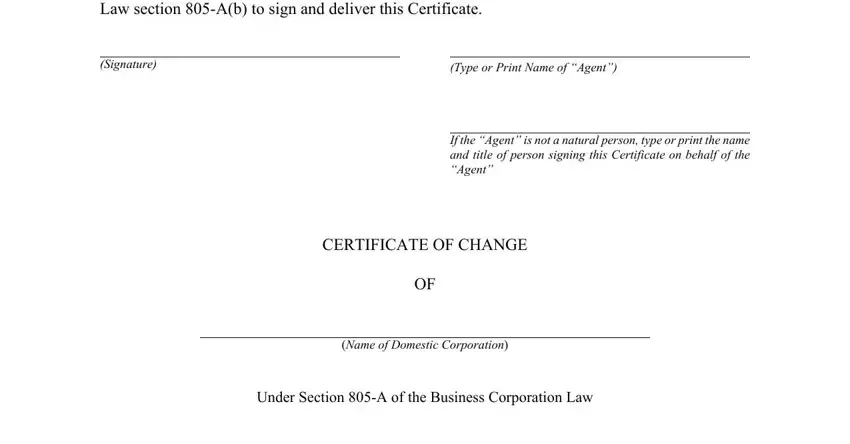 Completing part 3 of new york certificate change
