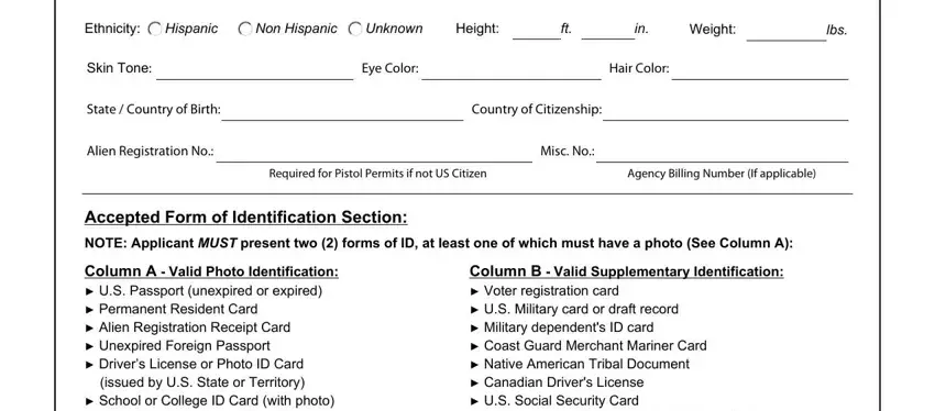 Required for Pistol Permits if not, Misc No, and Hispanic inside Form Dos1870 F L A