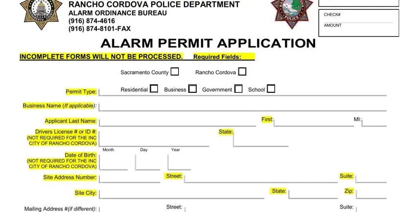 A way to complete sacramento county alarm permit application online step 1