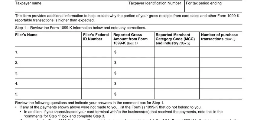 Part # 1 in completing tax form 14420