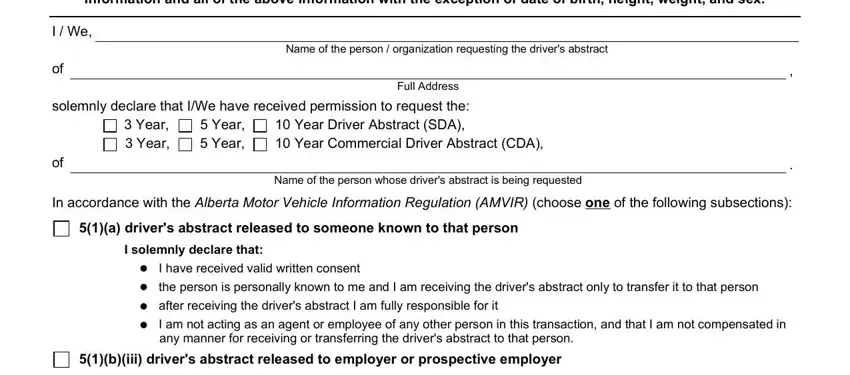 Best ways to fill in alberta driver's abstract online portion 1