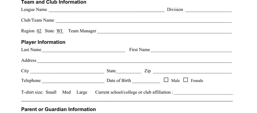 Learn how to prepare soccer team registration form pdf portion 1
