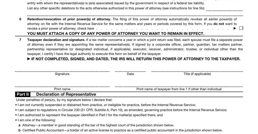 Guidelines on how to complete power of attorney form irs step 3