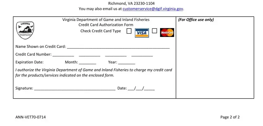 Step number 4 in filling out disable virginia lifetime hunting and fishing application online