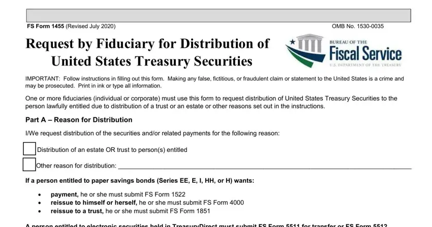 treasury department form 1455 completion process described (stage 1)