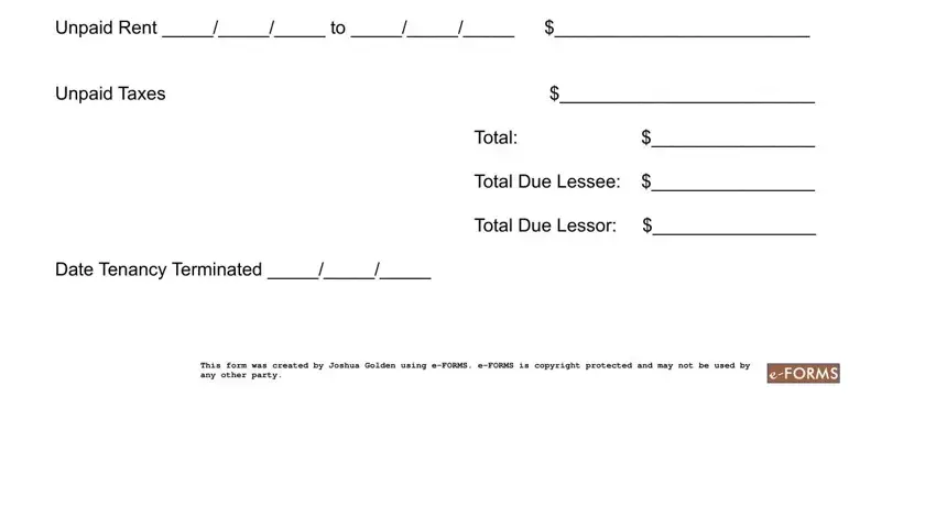 Total Due Lessee, This form was created by Joshua, and Total of apartment condition statement massachusetts