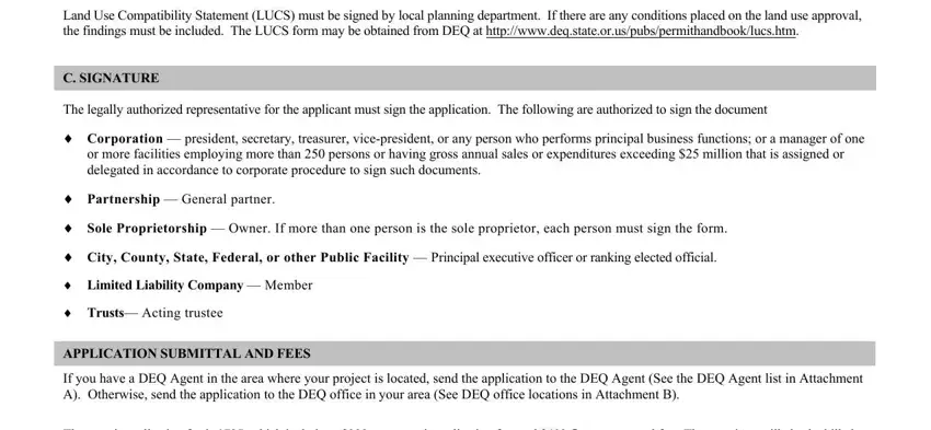 Stage no. 3 of filling in DEQ