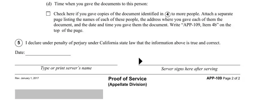 How you can fill out proof service division printable step 5