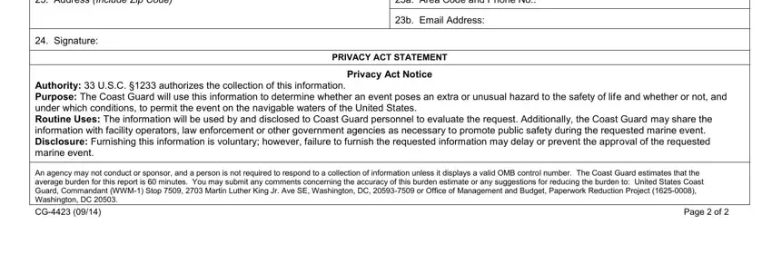 Part number 4 of submitting application for marine event permit