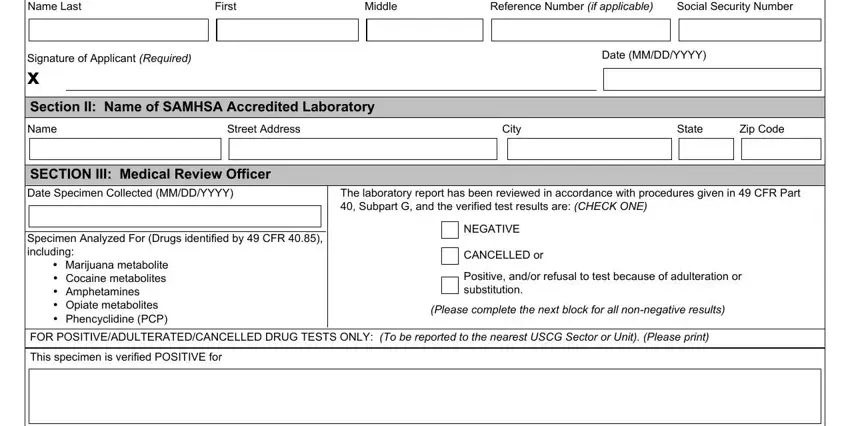 Filling out segment 1 of uscg cg 719p form