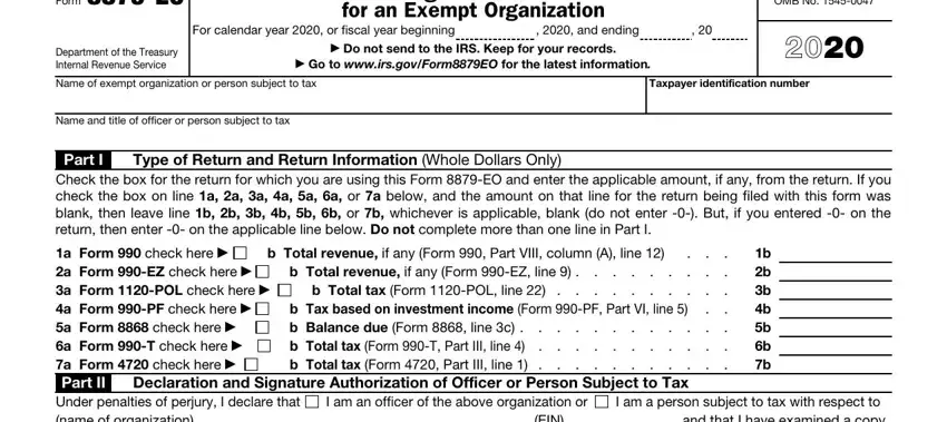 Part no. 1 in filling out eo irs ero