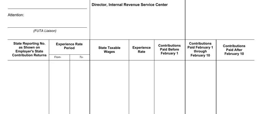 Part no. 2 of filling in Irs Form 940 B