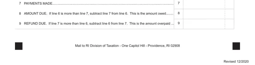 Filling out part 3 of rhode island estate tax return