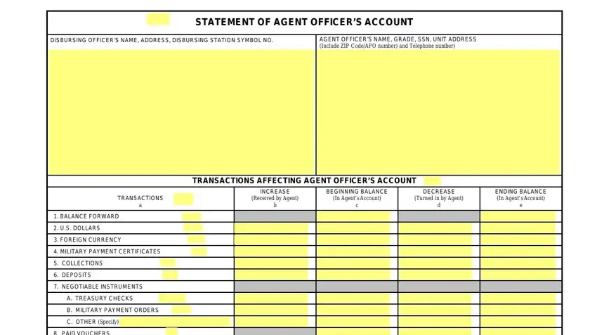 Stage # 1 in filling out dd form 1081 fillable