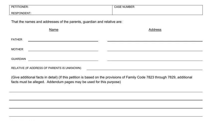Part # 3 for filling out parental