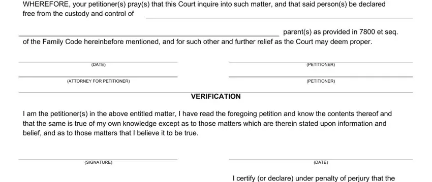 Guidelines on how to fill out parental portion 4