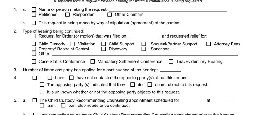 Filling out section 2 in declarant