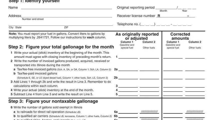 Filling out section 1 in Form Rmft 5 Us X