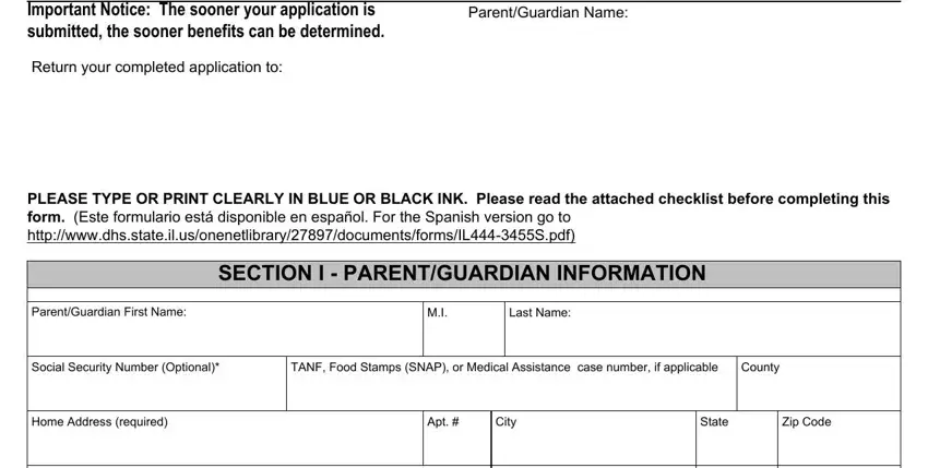 Stage number 2 of filling out state of illinois child care application