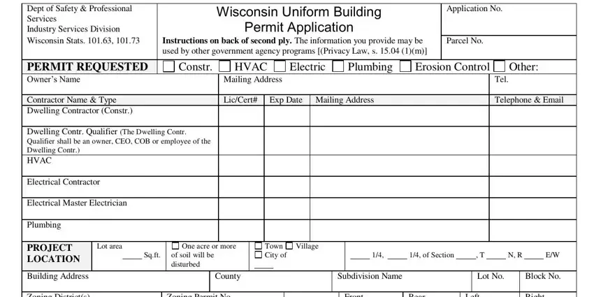 Wisconsin Building Permit Form writing process clarified (portion 1)