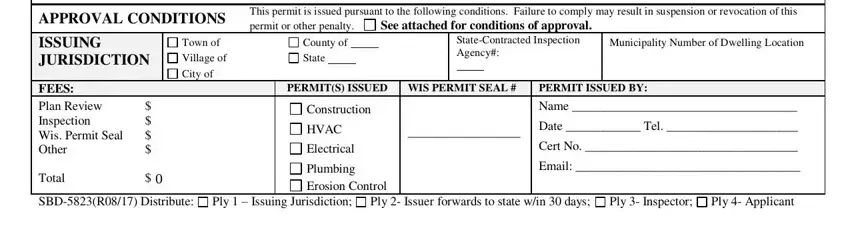 Filling in segment 3 in Wisconsin Building Permit Form