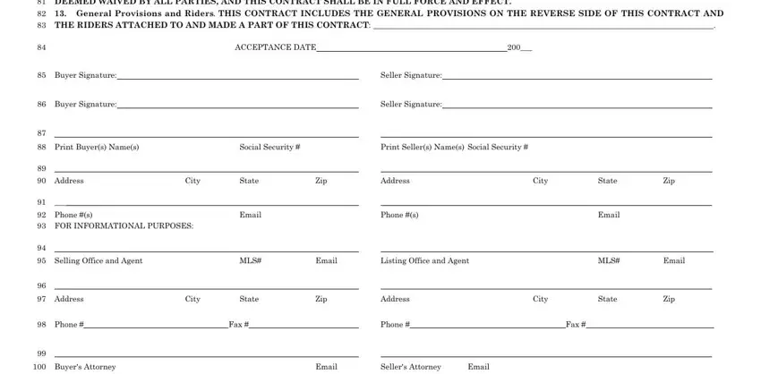 Filling out part 3 in chicago association of realtors multi unit contract