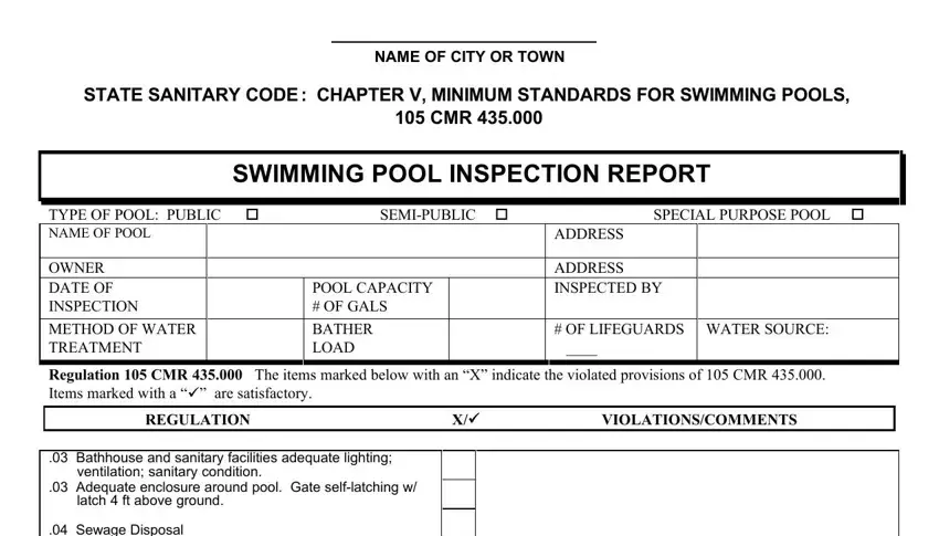 Learn how to complete residential swimming pool inspection form part 1