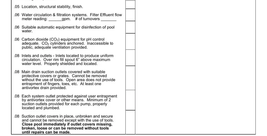 The right way to complete residential swimming pool inspection form step 2